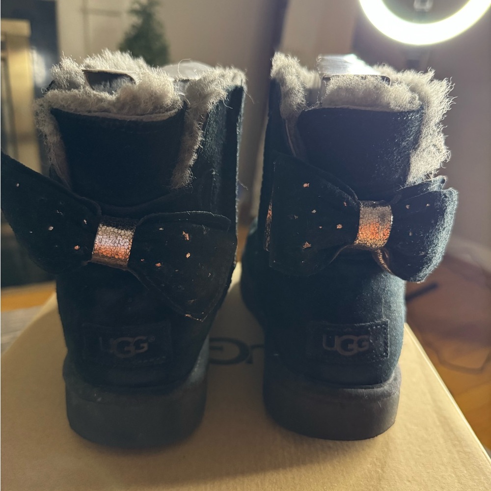UGG Black Boots with Stars & Bow